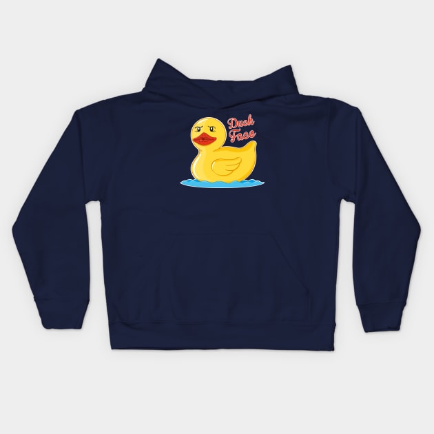 Duck face with a duck Kids Hoodie by madebystfn